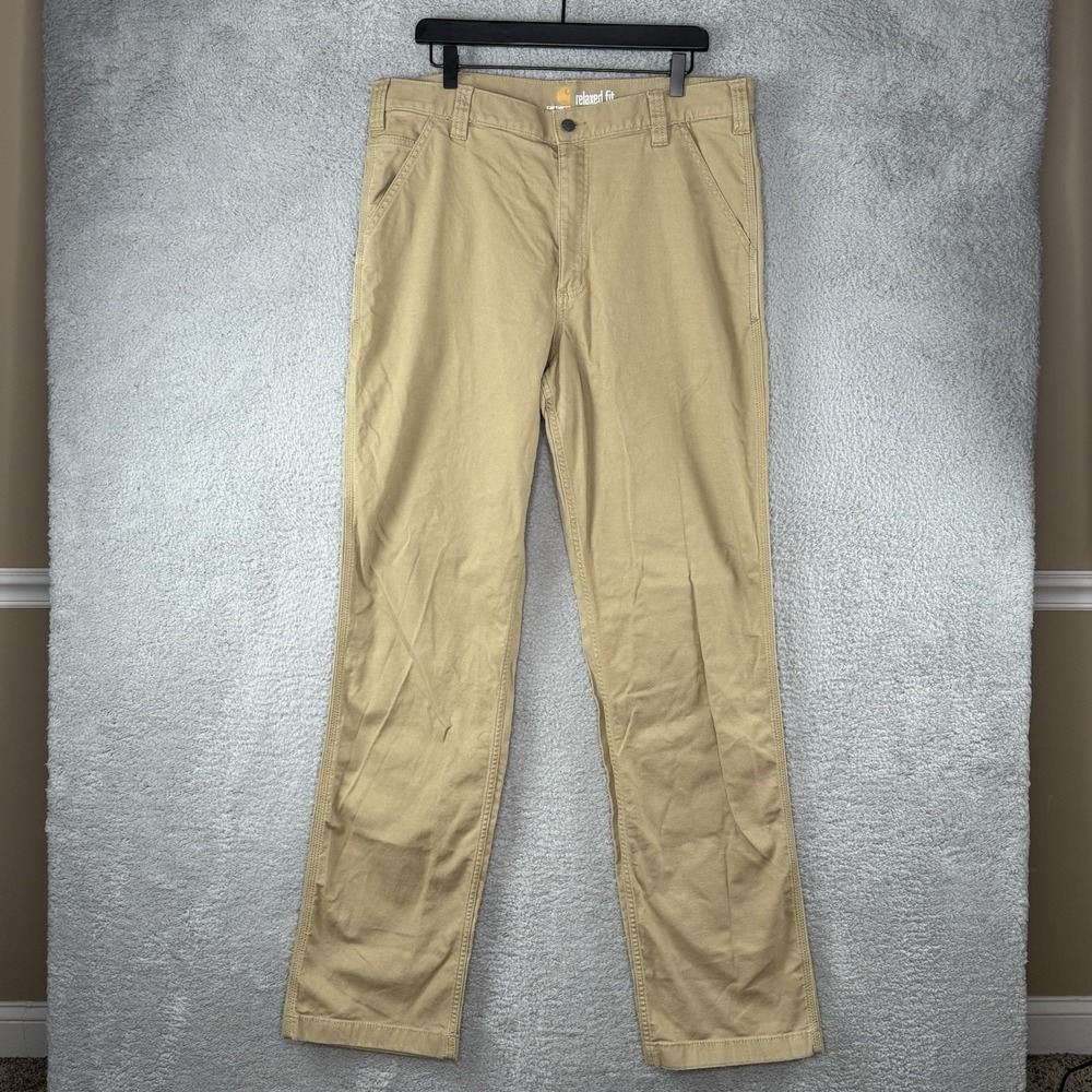 Carhartt Men's Rigby Canvas Work Pants Rugged Flex Relaxed‎ Fit Size 36x36 Beige